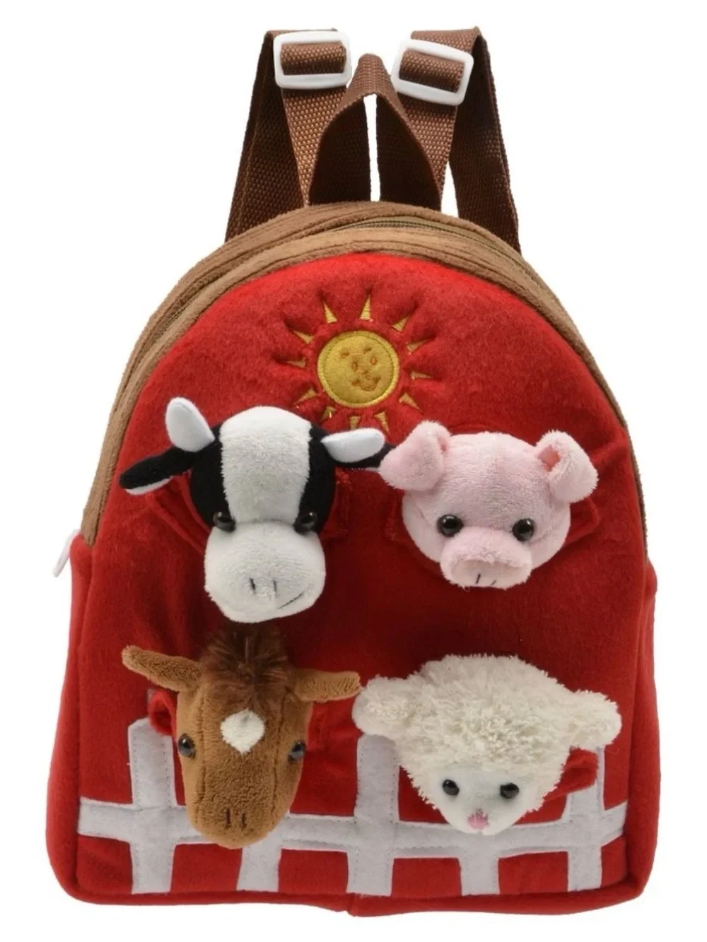 Unipak Designs Farm Stuffed Animals Backpack